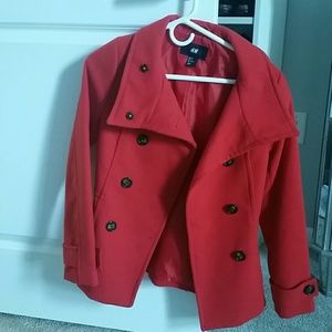 H&M Red Peacoat